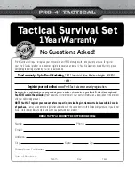 Предварительный просмотр 8 страницы Pro-4 Tactical Tactical Survival Set Instruction Manual