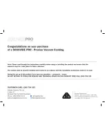 Preview for 2 page of Pro Appliances Sous Vide Pro ALI-SV1 Installation & Operating Instructions Manual