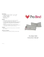 Pro-Bind Pro-Bind 2000 Instruction Manual предпросмотр