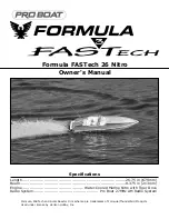 Pro Boat Formula FASTech 26 Nitro Owner'S Manual preview