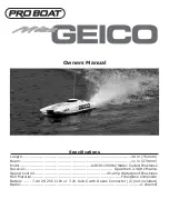 Preview for 2 page of Pro Boat Miss Geico Owner'S Manual