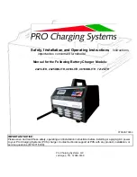 Preview for 1 page of Pro Charging Systems 2425LITH Safety, Installation And Operating Instructions