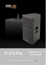 Предварительный просмотр 1 страницы PRO DG IT 212 P.A. User Manual