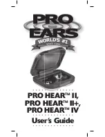 Предварительный просмотр 1 страницы Pro Ears PRO HEAR II User Manual