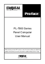 Preview for 1 page of Pro-face PL-7900 Series User Manual