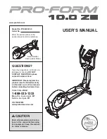 Pro-Form 10.0 ZE PFEL55909.0 User Manual preview