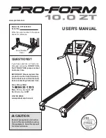 Pro-Form 10.0 Zt Treadmill Manual preview