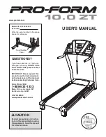 Preview for 1 page of Pro-Form 10.0 Zt Treadmill Manual