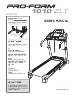 Pro-Form 1010 ZLT User Manual preview