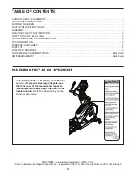 Preview for 2 page of Pro-Form 1110 E Elliptical Manual