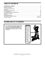 Предварительный просмотр 2 страницы Pro-Form 14.0 Re Elliptical Manual