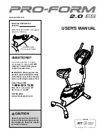 Предварительный просмотр 1 страницы Pro-Form 2.0 ES User Manual