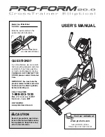 Pro-Form 20.0 CROSSTRAINER User Manual preview