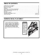 Preview for 2 page of Pro-Form 20.0 CROSSTRAINER User Manual