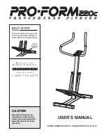 Pro-Form 220c Stepper User Manual preview