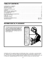 Предварительный просмотр 2 страницы Pro-Form 235 CSX User Manual