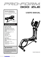 Pro-Form 300 ZLE User Manual preview