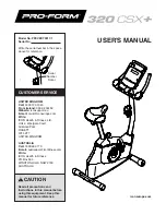 Preview for 1 page of Pro-Form 320 CSX+ User Manual