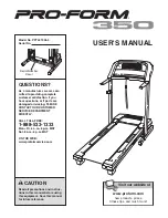 Pro-Form 350 Treadmill User Manual preview