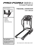 Pro-Form 350s Crosstrainer Treadmill User Manual preview
