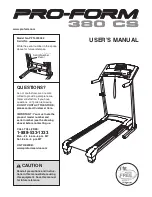 Pro-Form 380 CS User Manual preview