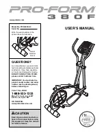 Pro-Form 380 F Elliptical Manual preview