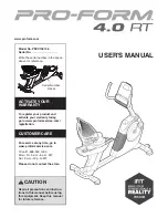 Preview for 1 page of Pro-Form 4.0 RT User Manual