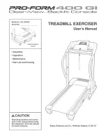 Pro-Form 400 Gi Treadmill User Manual preview