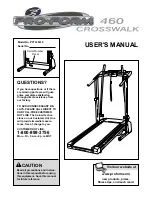 Предварительный просмотр 1 страницы Pro-Form 460 CROSSWALK PFTL39310 User Manual