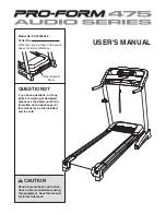 Pro-Form 475 Audio Series User Manual preview