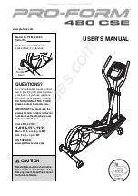 Pro-Form 480 CSE User Manual preview