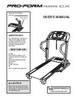 Preview for 1 page of Pro-Form 485 CX User Manual