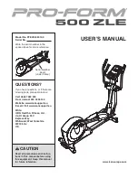 Pro-Form 500 ZLE User Manual preview