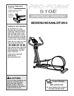 Preview for 1 page of Pro-Form 510 E Elliptical (German) Bedienungsanleitung