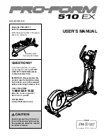 Preview for 1 page of Pro-Form 510 EX User Manual