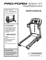 Pro-Form 590 HR User Manual preview