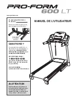 Pro-Form 600 Lt Treadmill (French) Manuel De L'Utilisateur preview