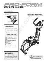 Preview for 1 page of Pro-Form 615 HR User Manual