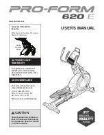 Preview for 1 page of Pro-Form 620 E User Manual