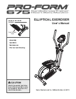 Pro-Form 675 Cardio Cross Trainer User Manual preview