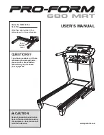 Pro-Form 680 Mrt Treadmill Manual preview