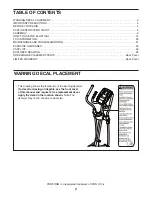 Preview for 2 page of Pro-Form 7.0 Re Elliptical Manual