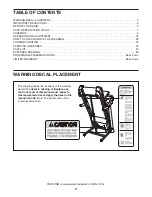 Preview for 2 page of Pro-Form 700 Lt Treadmill Manual