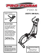 Pro-Form 700 S User Manual preview