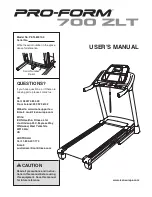 Pro-Form 700 ZLT PETL80910.0 User Manual preview