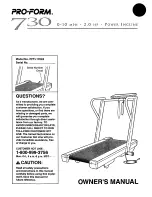 Pro-Form 730 Treadmill Owner'S Manual preview