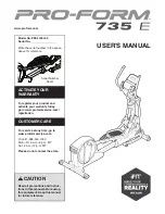 Предварительный просмотр 1 страницы Pro-Form 735 E User Manual