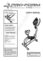 Pro-Form 745 Ekg Bike User Manual preview