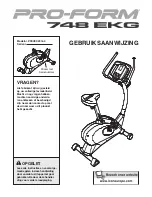 Pro-Form 748 Ekg Bike (Dutch) Gebruiksaanwijzing preview