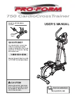 Pro-Form 750 CardioCrossTrainer User Manual preview